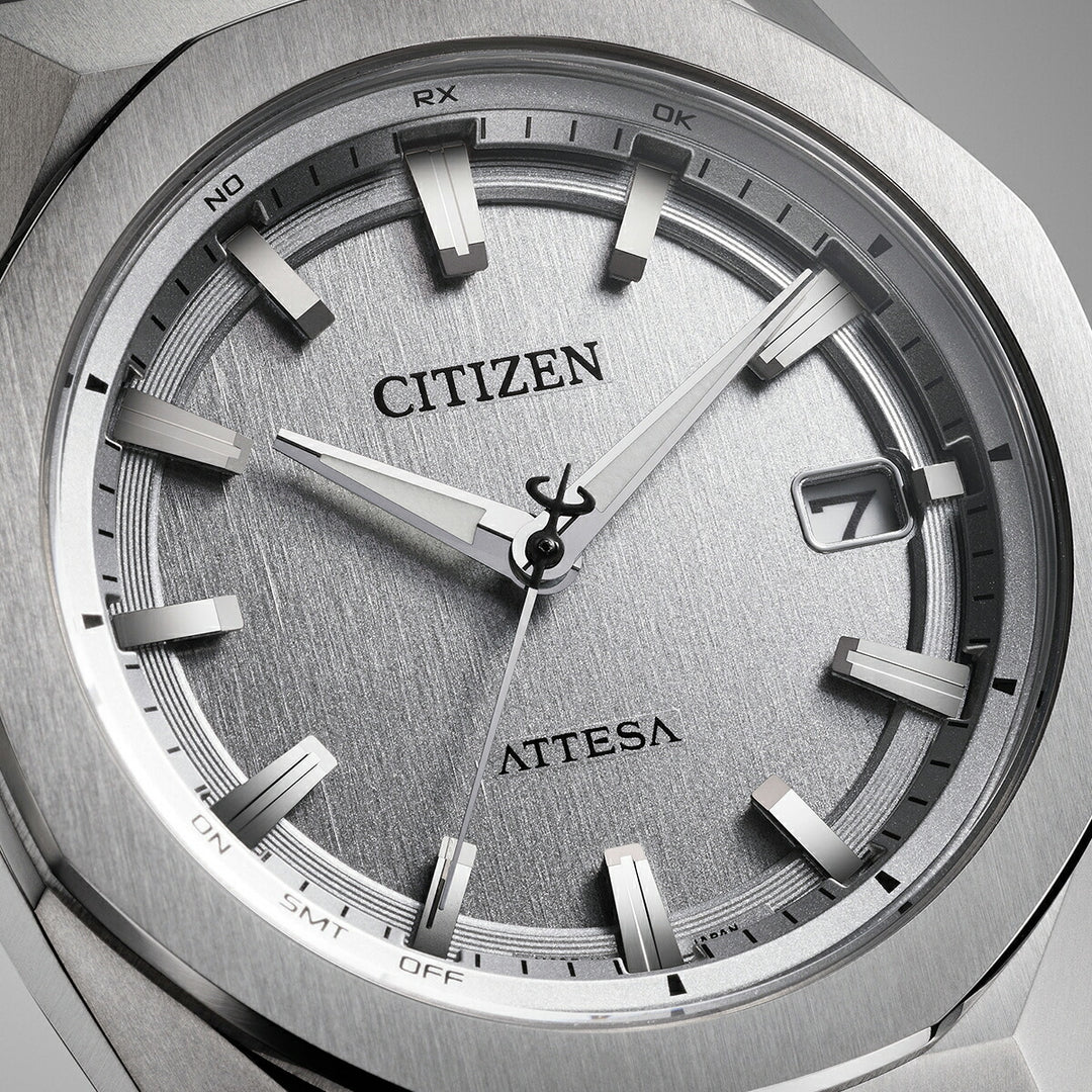 シチズン アテッサ ACT Line アクトライン 3針 コンパクト CB3040-56H メンズ ソーラー 電波 スーパーチタニウム シルバーワントーン