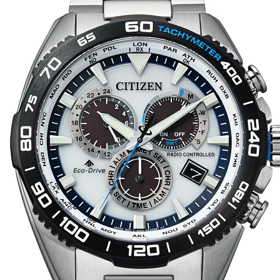 シチズン プロマスター ランドシリーズ モータースポーツデザイン CB5034-91A メンズ ソーラー 電波 ホワイトダイヤル