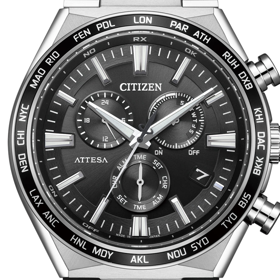 シチズン アテッサ ACT Line アクトライン CB5966-69E メンズ 腕時計 ソーラー 電波 クロノグラフ ブラック