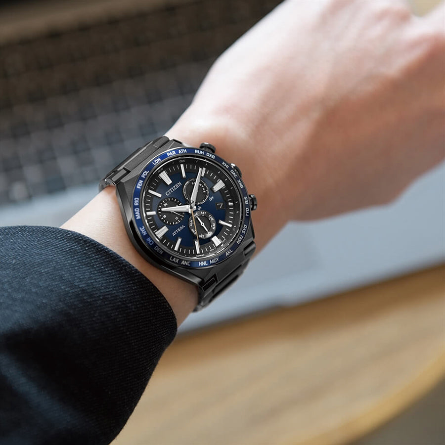 シチズン アテッサ アクトライン ブラックチタン CB5967-66L メンズ