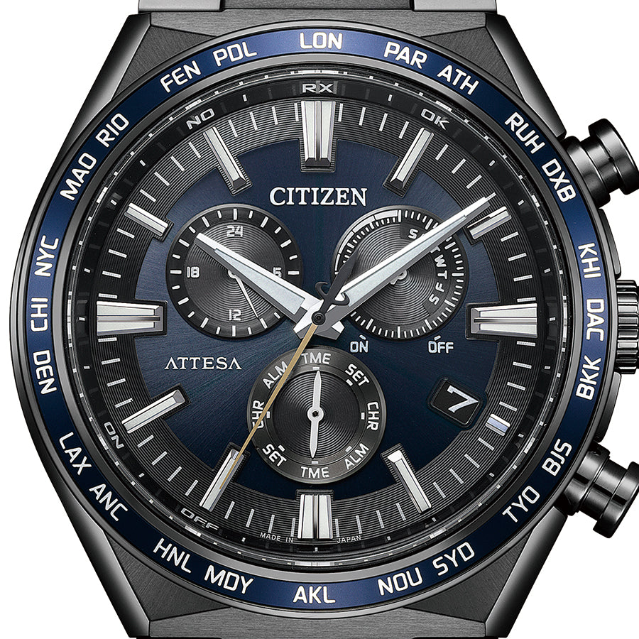 シチズン アテッサ ACT Line アクトライン ブラックチタンシリーズ CB5967-66L メンズ 腕時計 ソーラー 電波 クロノグラフ