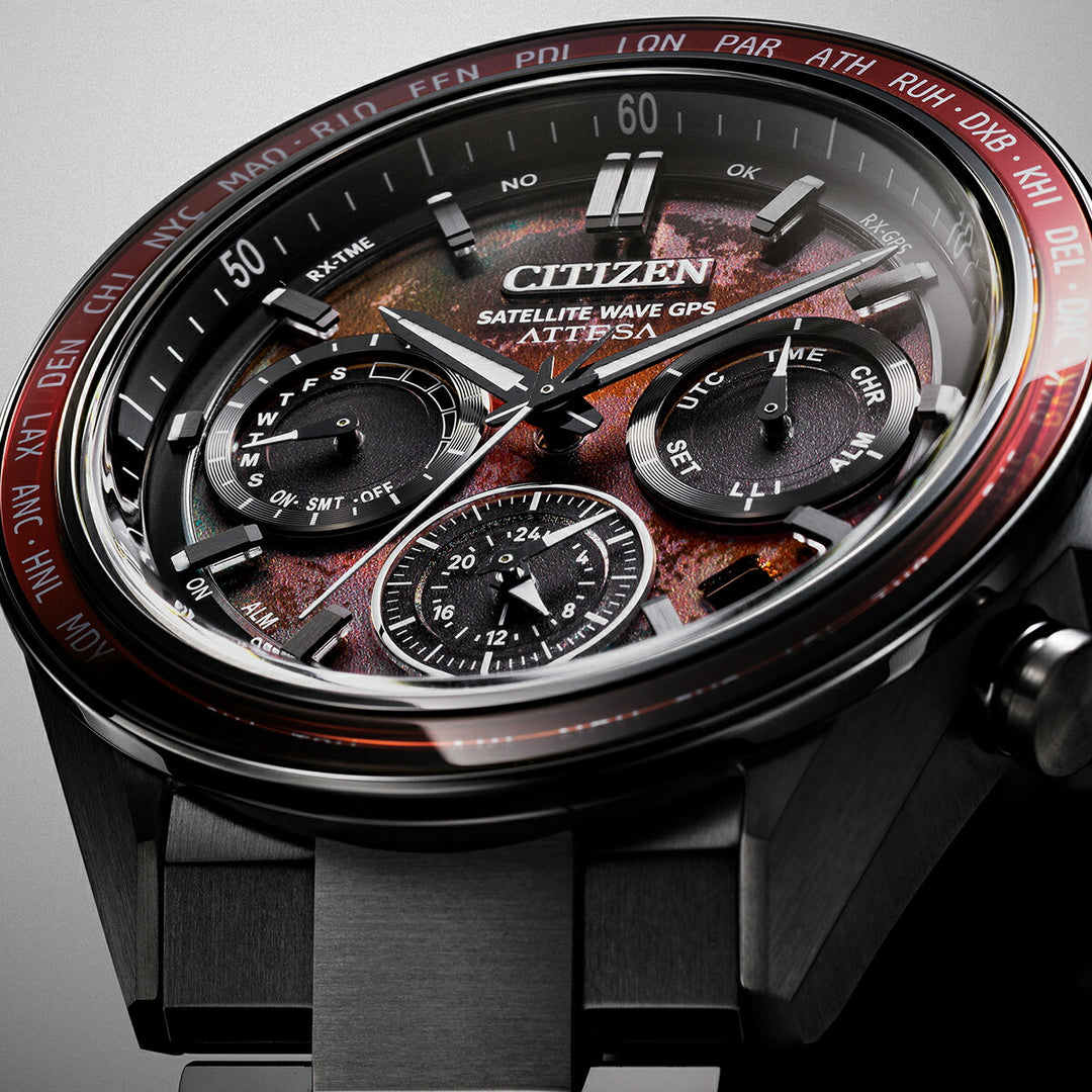 シチズン アテッサ ACT Line アクトライン Shades of Red 限定モデル ブラッドムーン 皆既月食 CC4077-71Z メンズ ソーラー GPS衛星電波受信 クロノグラフ