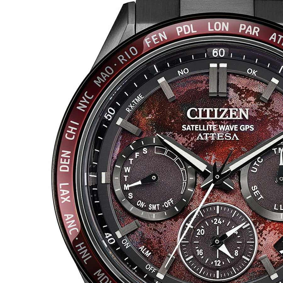 シチズン アテッサ ACT Line アクトライン Shades of Red 限定モデル ブラッドムーン 皆既月食 CC4077-71Z メンズ ソーラー GPS衛星電波受信 クロノグラフ