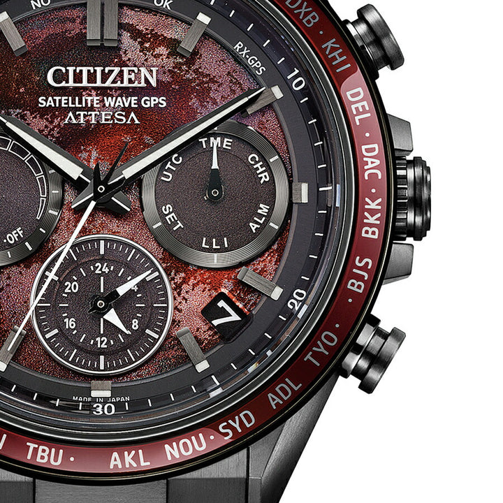 シチズン アテッサ ACT Line アクトライン Shades of Red 限定モデル ブラッドムーン 皆既月食 CC4077-71Z メンズ ソーラー GPS衛星電波受信 クロノグラフ