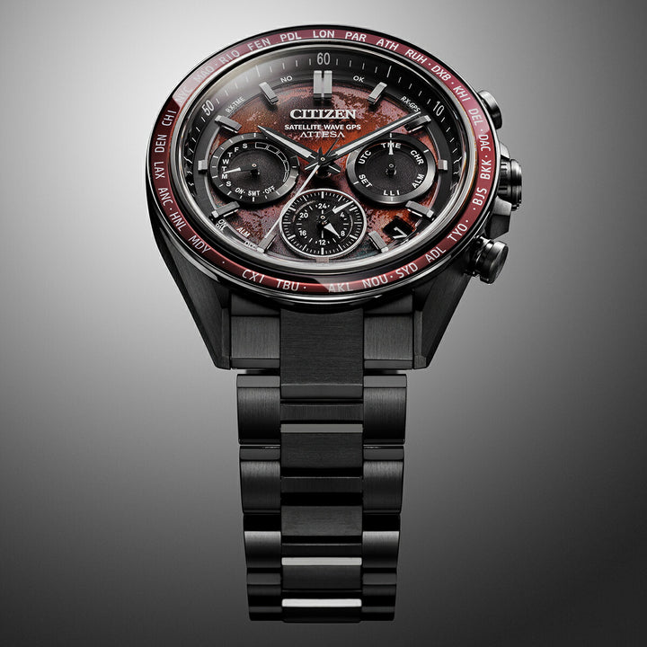 シチズン アテッサ ACT Line アクトライン Shades of Red 限定モデル ブラッドムーン 皆既月食 CC4077-71Z メンズ ソーラー GPS衛星電波受信 クロノグラフ