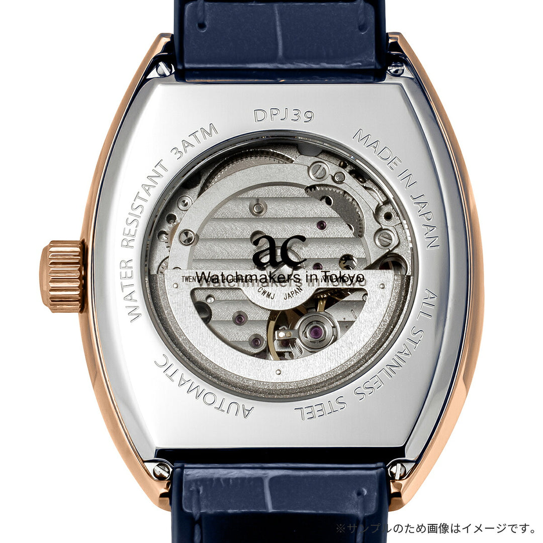 エンジェルクローバー ダブルプレイ オートマチック サン&amp;ムーン 日本製モデル DPJ39PNV-NV メンズ 機械式 自動巻き トノー 革ベルト ネイビー