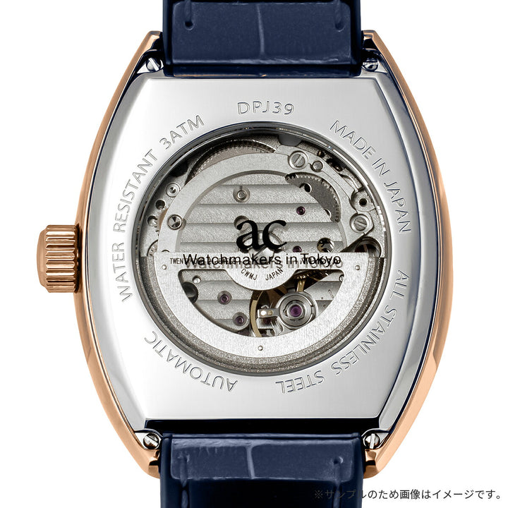 エンジェルクローバー ダブルプレイ オートマチック サン&amp;ムーン 日本製モデル DPJ39PNV-NV メンズ 機械式 自動巻き トノー 革ベルト ネイビー