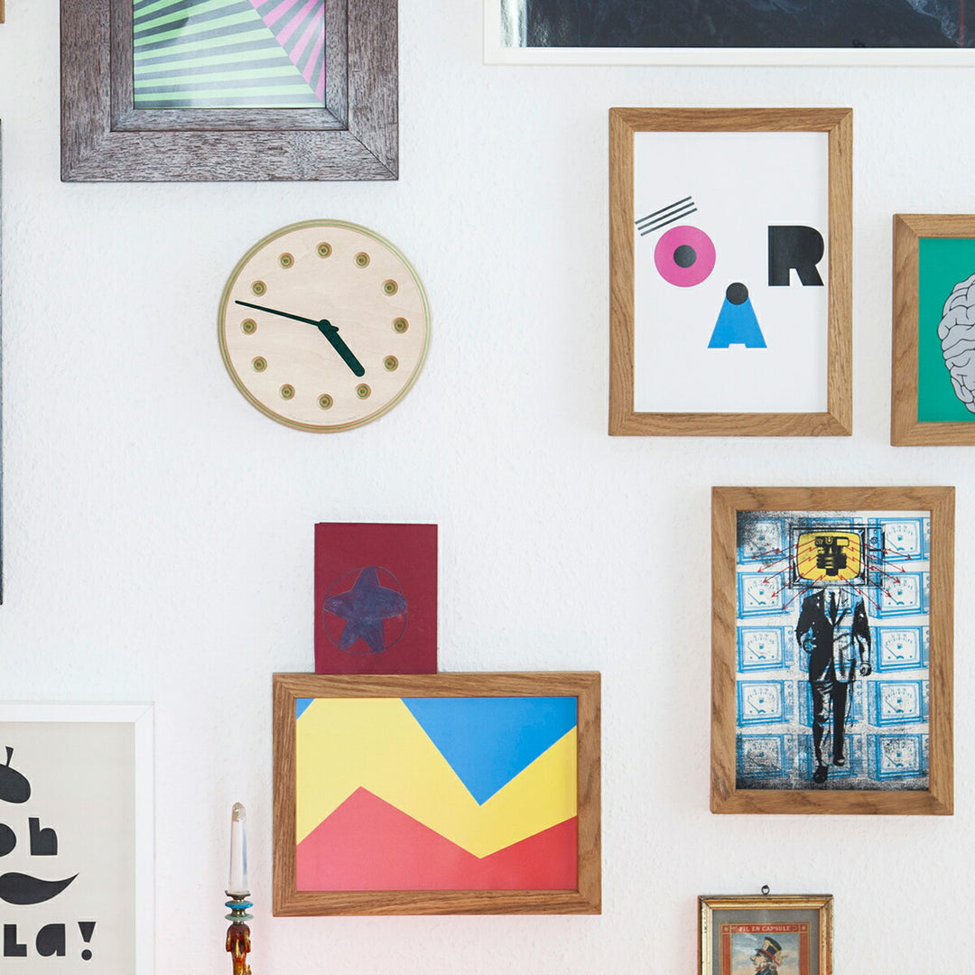 タカタレムノス 掛け時計 デザインオブジェクト ペーパーウッド クロック 22mm クオーツ 電池式 グリーン ドット DRILL DESIGN DRL19-07GN