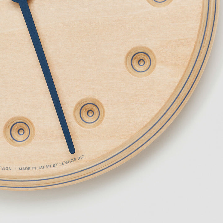 タカタレムノス 掛け時計 デザインオブジェクト ペーパーウッド クロック 22mm クオーツ 電池式 ネイビー ドット DRILL DESIGN DRL19-07NV