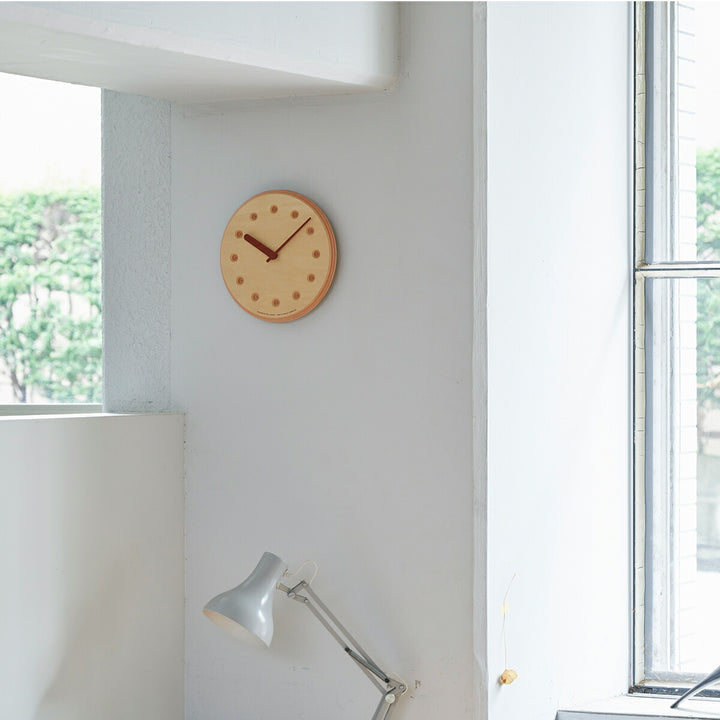 タカタレムノス 掛け時計 デザインオブジェクト ペーパーウッド クロック 22mm クオーツ 電池式 オレンジ ドット DRILL DESIGN DRL19-07OR