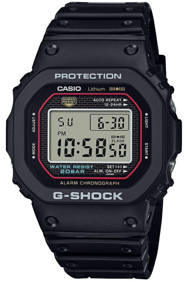 G-SHOCK 初代 復刻モデル DW-5000R-1AJF メンズ 電池式 デジタル スクエア 樹脂バンド 日本製 国内正規品 カシオ