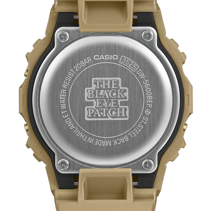 G-SHOCK BlackEyePatch コラボレーションモデル ゴールド DW-5600BEP-9JR メンズ 電池式 デジタル スクエア 樹脂バンド 反転液晶