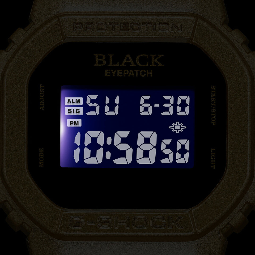 G-SHOCK BlackEyePatch コラボレーションモデル ゴールド DW-5600BEP-9JR メンズ 電池式 デジタル スクエア 樹脂バンド 反転液晶