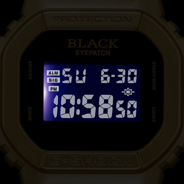 G-SHOCK BlackEyePatch コラボレーションモデル ゴールド DW-5600BEP-9JR メンズ 電池式 デジタル スクエア 樹脂バンド 反転液晶
