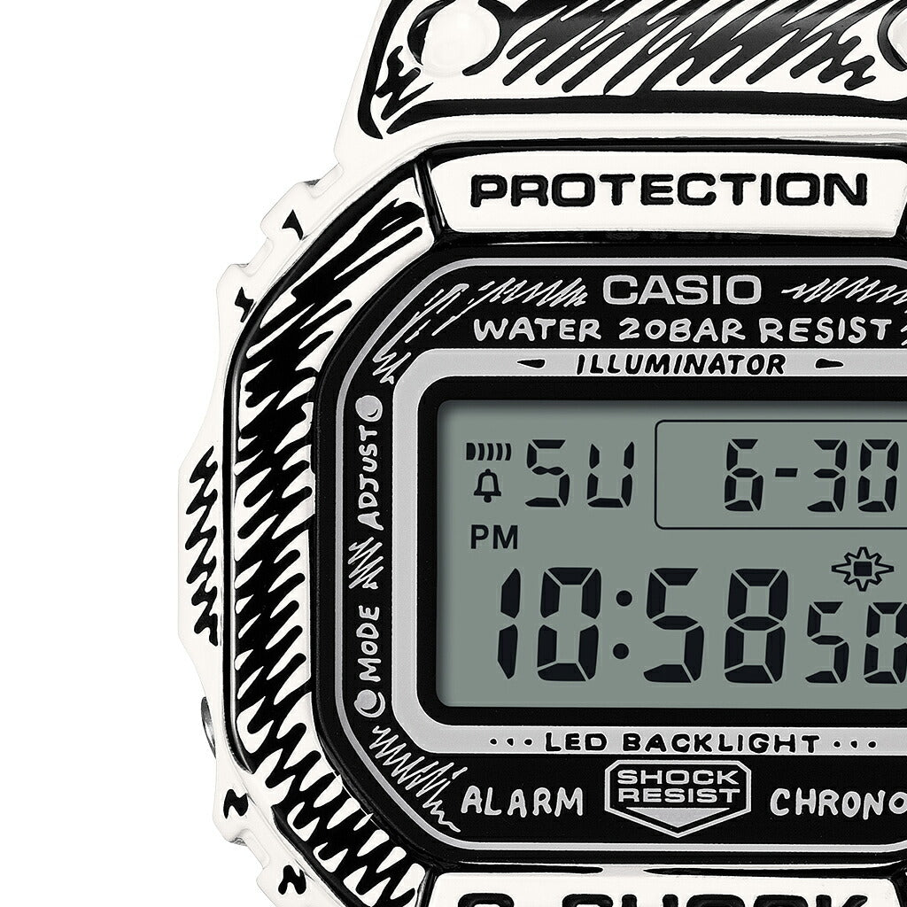 G-SHOCK Joshua Vides コラボレーションモデル ホワイト DW-5600JV-7JR メンズ 電池式 デジタル スクエア 樹脂バンド
