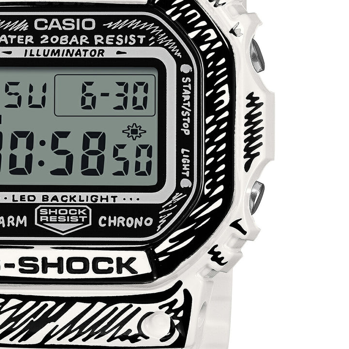 G-SHOCK Joshua Vides コラボレーションモデル ホワイト DW-5600JV-7JR メンズ 電池式 デジタル スクエア 樹脂バンド