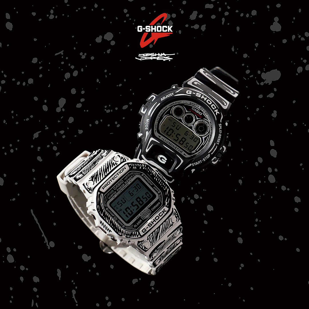 G-SHOCK Joshua Vides コラボレーションモデル ホワイト DW-5600JV-7JR メンズ 電池式 デジタル スクエア 樹脂バンド