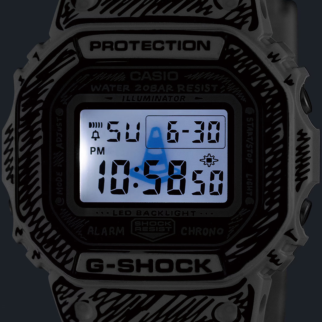 G-SHOCK Joshua Vides コラボレーションモデル ホワイト DW-5600JV-7JR メンズ 電池式 デジタル スクエア 樹脂バンド