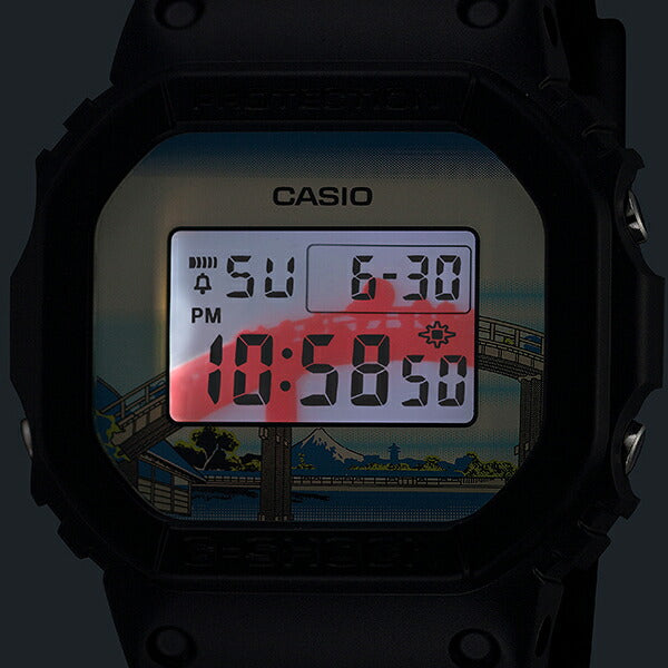 G-SHOCK 葛飾北斎 深川万年橋下 DW-5600KHFM25-1JR メンズ 電池式 デジタル スクエア 樹脂バンド 日本製