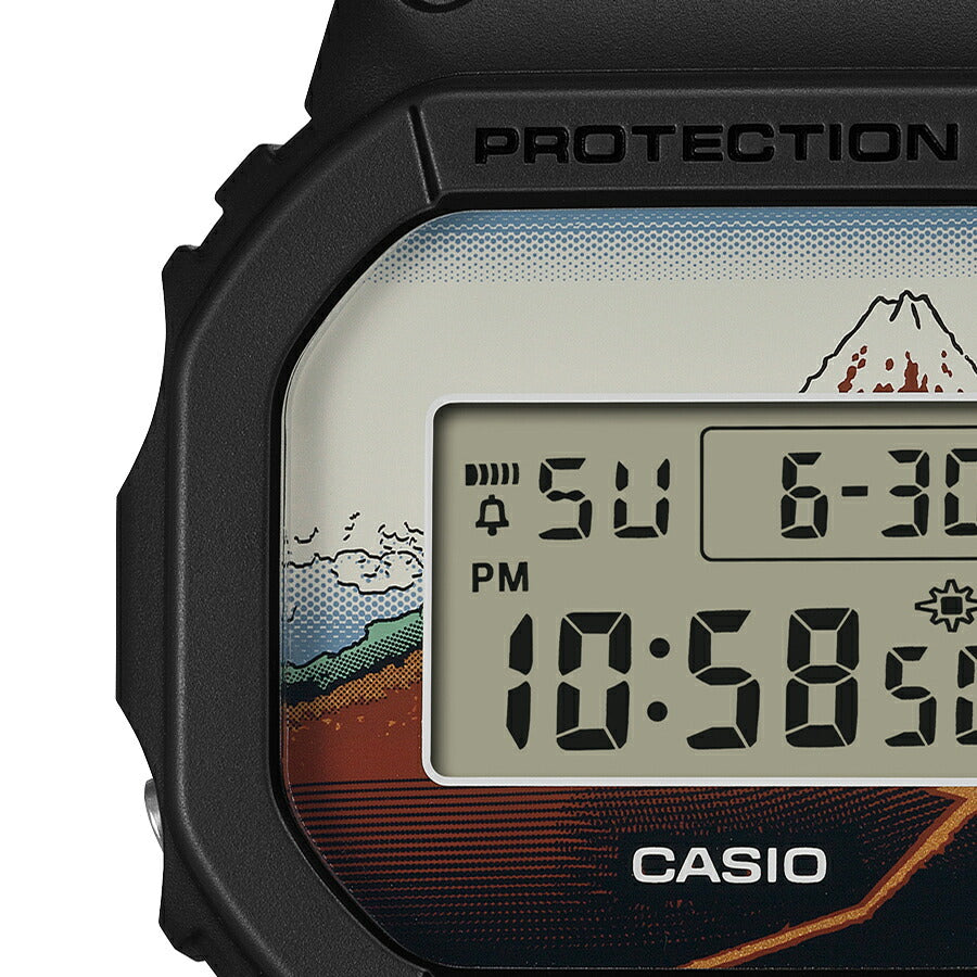 G-SHOCK 葛飾北斎 山下白雨 DW-5600KHSH25-1JR メンズ 電池式 デジタル スクエア 樹脂バンド 日本製