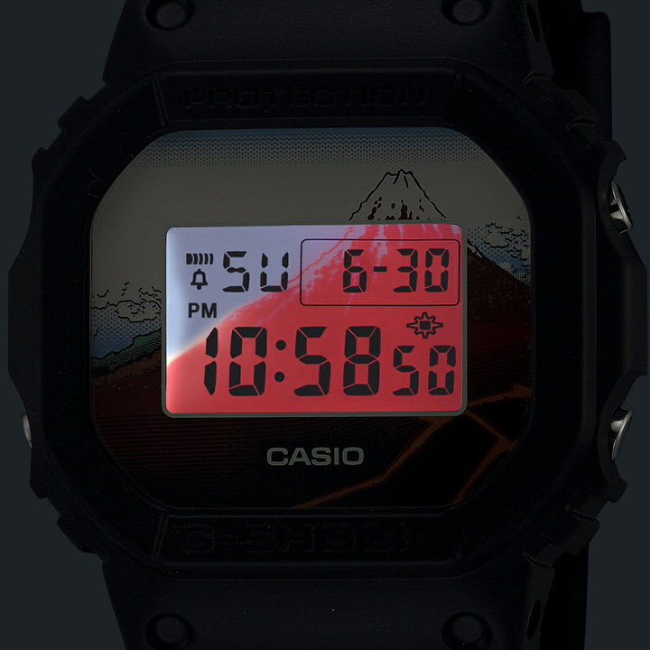 G-SHOCK 葛飾北斎 山下白雨 DW-5600KHSH25-1JR メンズ 電池式 デジタル スクエア 樹脂バンド 日本製