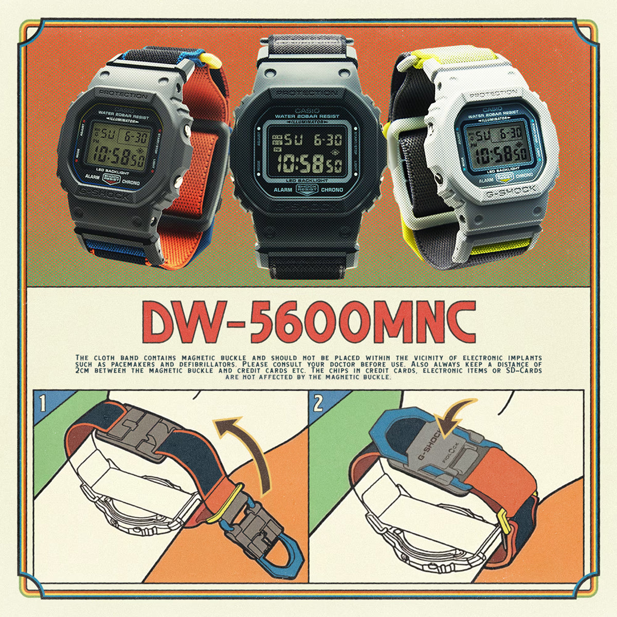 G-SHOCK FIDLOCK マグネティック クロスバンド DW-5600MNC-7A8JF