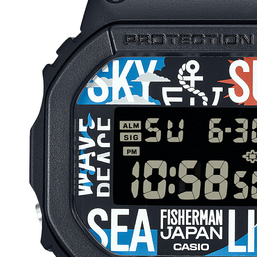 G-SHOCK Reborn Art Festival × FISHERMAN JAPAN コラボレーションモデル DW-5600RF24-1JR メンズ 腕時計 電池式 スクエア デジタル 樹脂バンド 反転液晶 国内正規品 カシオ