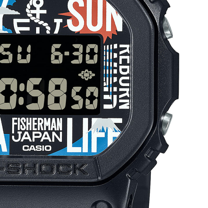 G-SHOCK Reborn Art Festival × FISHERMAN JAPAN コラボレーションモデル DW-5600RF24-1JR メンズ 腕時計 電池式 スクエア デジタル 樹脂バンド 反転液晶 国内正規品 カシオ