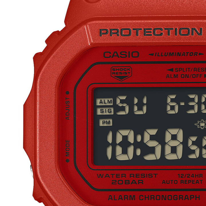 G-SHOCK アイコニック スタイルズ レッド ブラックアクセント DW-5600RRB-4JF メンズ 電池式 デジタル スクエア 樹脂バンド 反転液晶