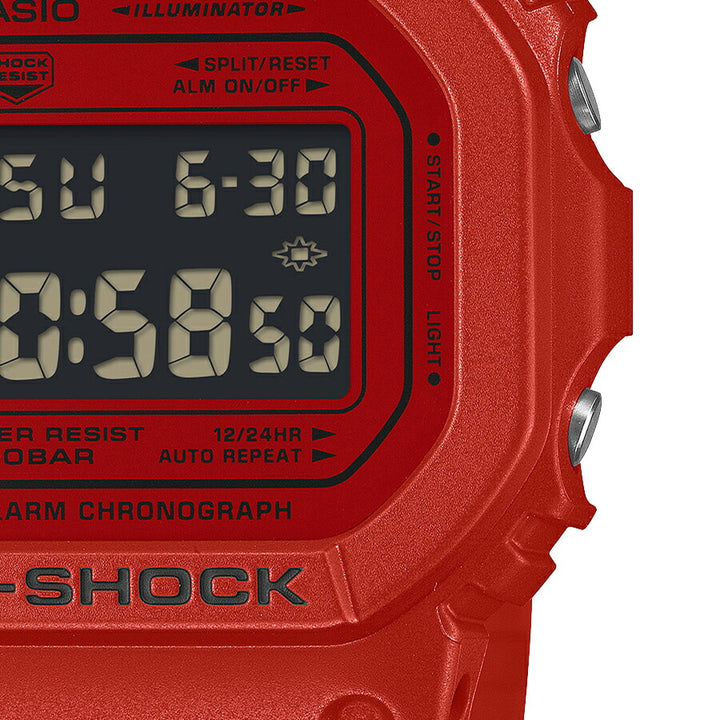 G-SHOCK アイコニック スタイルズ レッド ブラックアクセント DW-5600RRB-4JF メンズ 電池式 デジタル スクエア 樹脂バンド 反転液晶