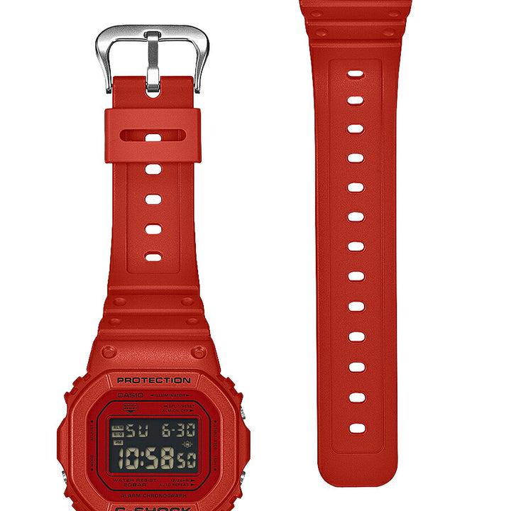 G-SHOCK アイコニック スタイルズ レッド ブラックアクセント DW-5600RRB-4JF メンズ 電池式 デジタル スクエア 樹脂バンド 反転液晶