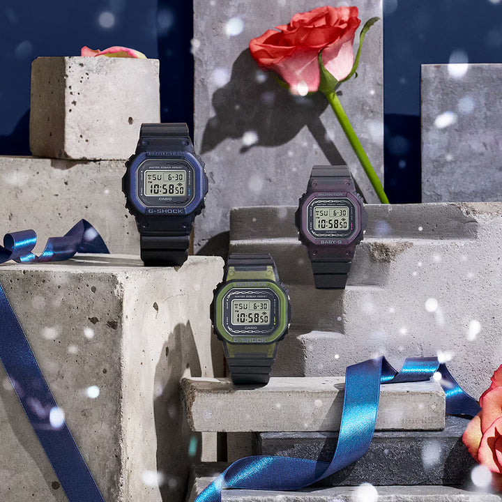 G-SHOCK プレシャスハートセレクション 2024 バラ DW-5600RS-8JF メンズ 腕時計 電池式 デジタル スクエア 樹脂バンド ブルー