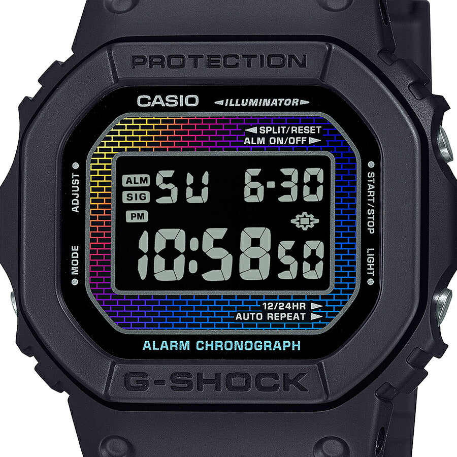 G-SHOCK レインボー ブリック ウォール DW-5600RW-1JF メンズ 腕時計 電池式 デジタル スクエア 樹脂バンド 反転液晶 国内正規品 カシオ