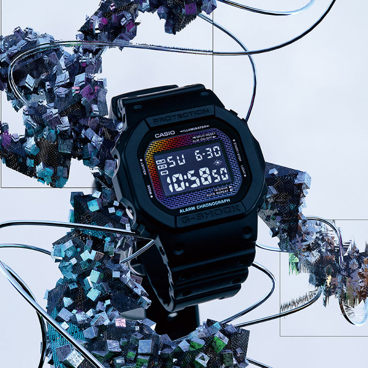 G-SHOCK レインボー ブリック ウォール DW-5600RW-1JF メンズ 腕時計 電池式 デジタル スクエア 樹脂バンド 反転液晶 国内正規品 カシオ