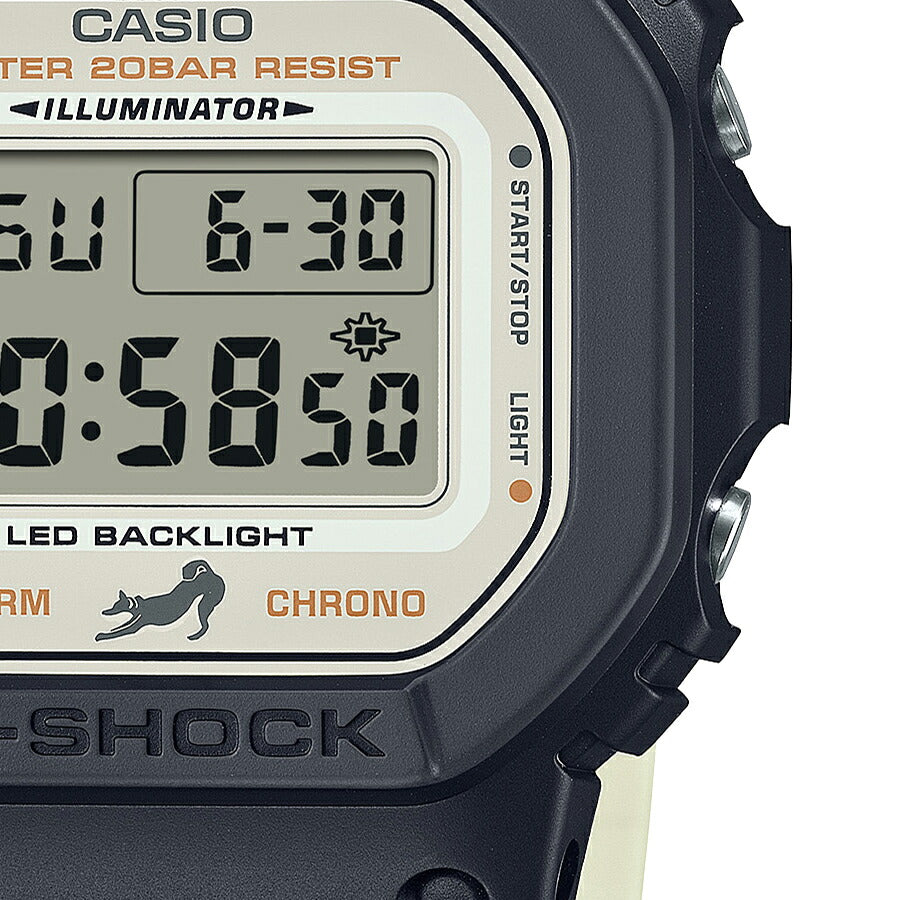 G-SHOCK Shiba Inu 柴犬 黒柴 DW-5600SHB-1JR メンズ 腕時計 電池式 デジタル スクエア 樹脂バンド 日本製 国内正規品 カシオ