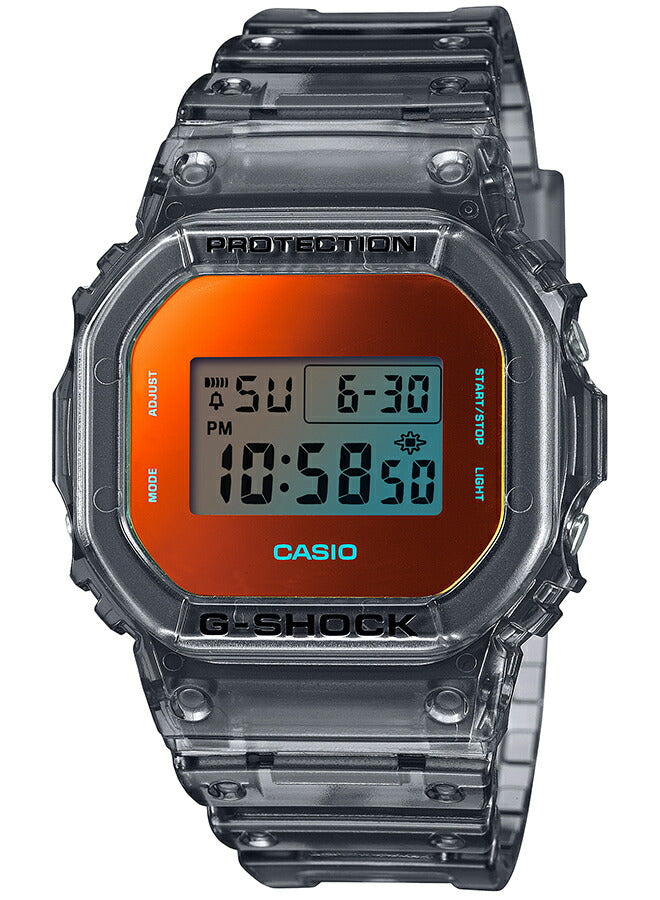 G-SHOCK 5600 BEACH TIME LAPSE ビーチタイムラプス DW-5600TLS-8JF メンズ 腕時計 電池式 スクエア デジタル 樹脂バンド グレー スケルトン 国内正規品 カシオ