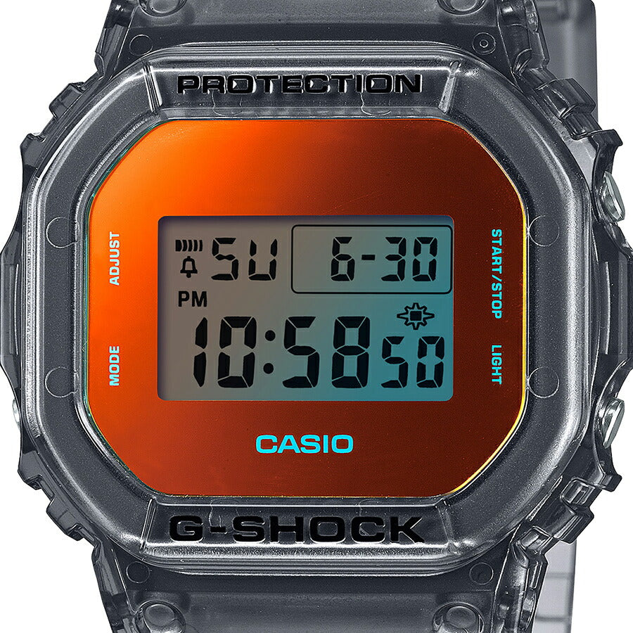 G-SHOCK 5600 BEACH TIME LAPSE ビーチタイムラプス DW-5600TLS-8JF メンズ 腕時計 電池式 スクエア デジタル 樹脂バンド グレー スケルトン 国内正規品 カシオ