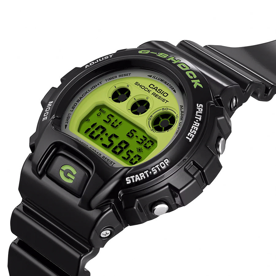 G-SHOCK CRAZY COLORS 2024 ブラック ライムグリーン DW-6900RCS-1JF メンズ 腕時計 電池式 デジタル ラウンド トリグラム 国内正規品 カシオ