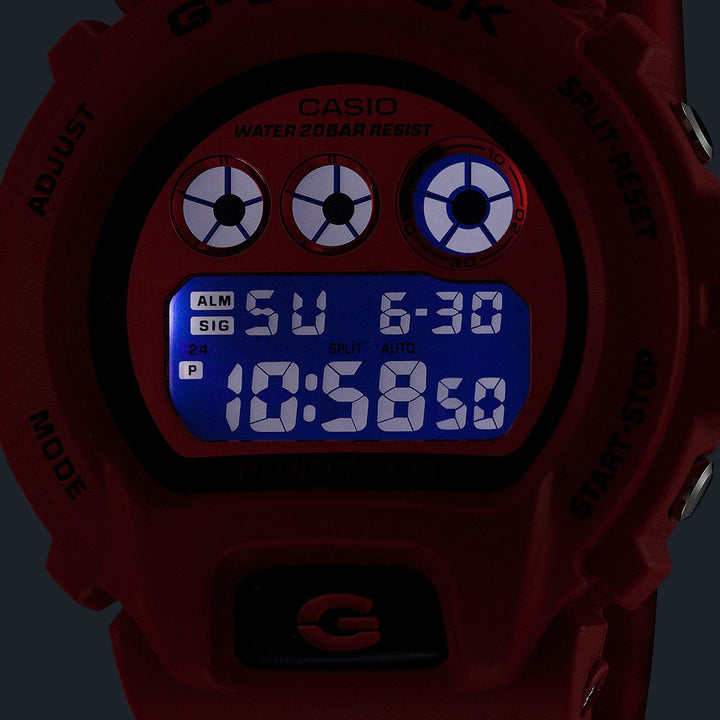 G-SHOCK アイコニック スタイルズ レッド ブラックアクセント DW-6900RRB-4JF メンズ 電池式 デジタル 樹脂バンド 反転液晶