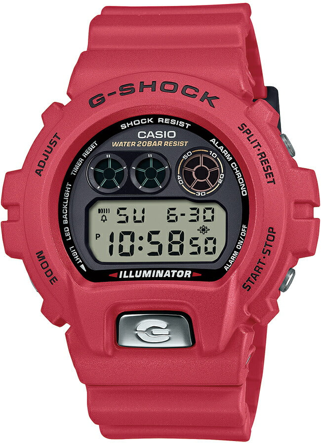 G-SHOCK DW-6900 30周年記念モデル DW-6900TR-4JR メンズ 腕時計 電池式 デジタル ラウンド トリグラム 樹脂バンド レッド 国内正規品 カシオ