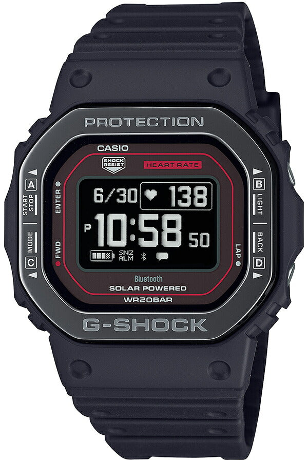 G-SHOCK G-SQUAD 心拍計測 血中酸素レベル計測 DW-H5600MB-1A4JR メンズ 腕時計 ソーラー Bluetooth 反転液晶 ブラック 国内正規品 カシオ