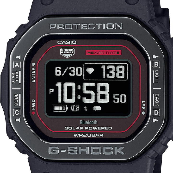 G-SHOCK G-SQUAD 心拍計測 血中酸素レベル計測 DW-H5600MB-1A4JR メンズ 腕時計 ソーラー Bluetooth 反転液晶 ブラック 国内正規品 カシオ