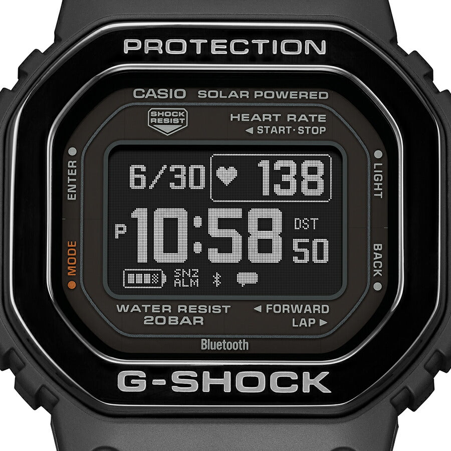 G-SHOCK G-SQUAD 心拍計測 血中酸素レベル計測 DW-H5600MB-1JR メンズ 腕時計 ソーラー Bluetooth 反転液晶 ブラック 国内正規品 カシオ