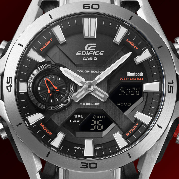カシオ エディフィス ソスペンシオーネ レーシングマシンデザイン ECB-2300YD-1AJF メンズ ソーラー Bluetooth アナデジ シルバー