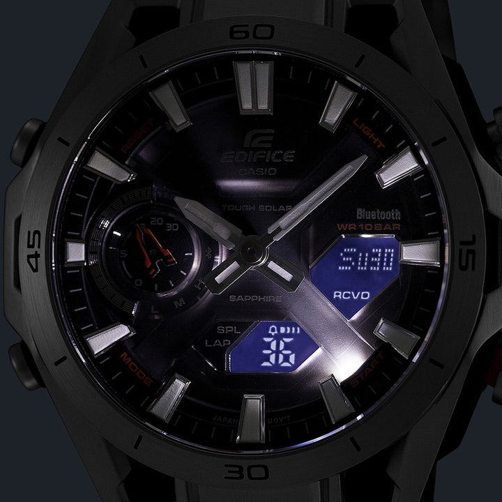 カシオ エディフィス ソスペンシオーネ レーシングマシンデザイン ECB-2300YD-1AJF メンズ ソーラー Bluetooth アナデジ シルバー