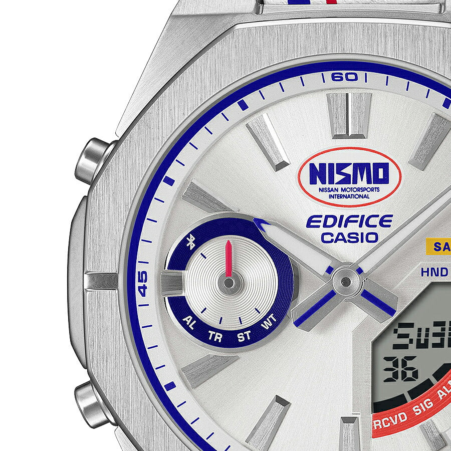 カシオ エディフィス NISMO ヘリテージエディション ECB-S10NIS-7AJR メンズ 電池式 Bluetooth トリコロール 革ベルト
