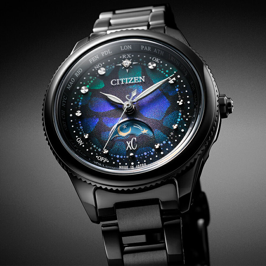 シチズン xC ダイチコレクション Layers of Time 限定モデル EE1008-56E レディース 腕時計 ソーラー 電波 サン&ムーン ブラック