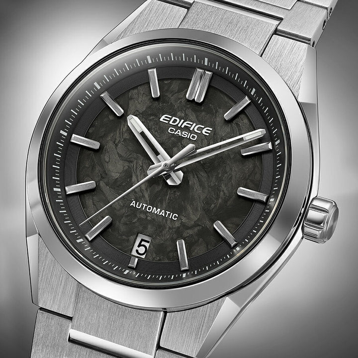 カシオ エディフィス オートマチック フォージドカーボン EFK-100YCD-1AJF メンズ 機械式 メカニカル 自動巻き ブラックダイヤル メタルバンド
