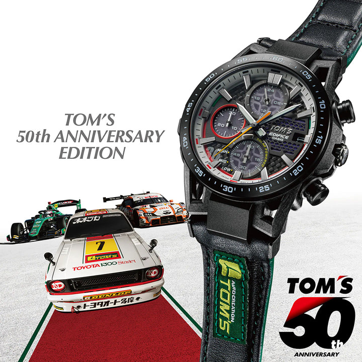 カシオ エディフィスTOM'S 50周年記念モデル ソスペンシオーネ EFS-S641TMS-1AJR メンズ 腕時計 ソーラー クロノグラフ アナログ 革ベルト 国内正規品