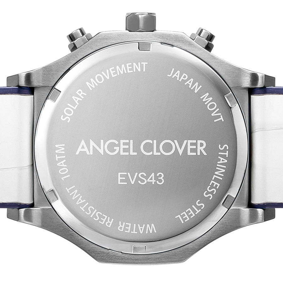 エンジェルクローバー Exventure Solar エクスベンチャーソーラー EVS43SBU-WH メンズ 腕時計 ソーラー クロノグラフ ブルーダイヤル 革ベルト